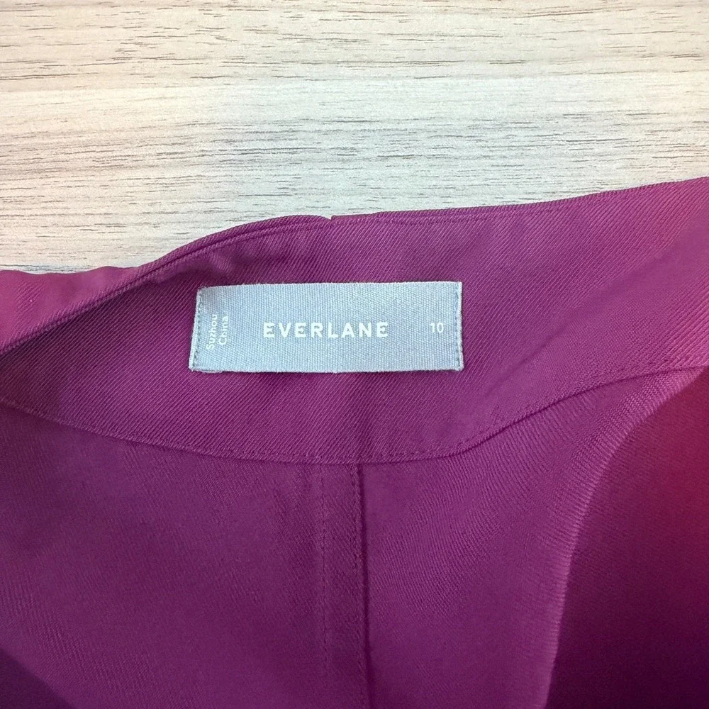 Everlane Japanese GoWeave Wrap Dress 10 Magenta Minimalist Office Tailored - Picture 4 of 8